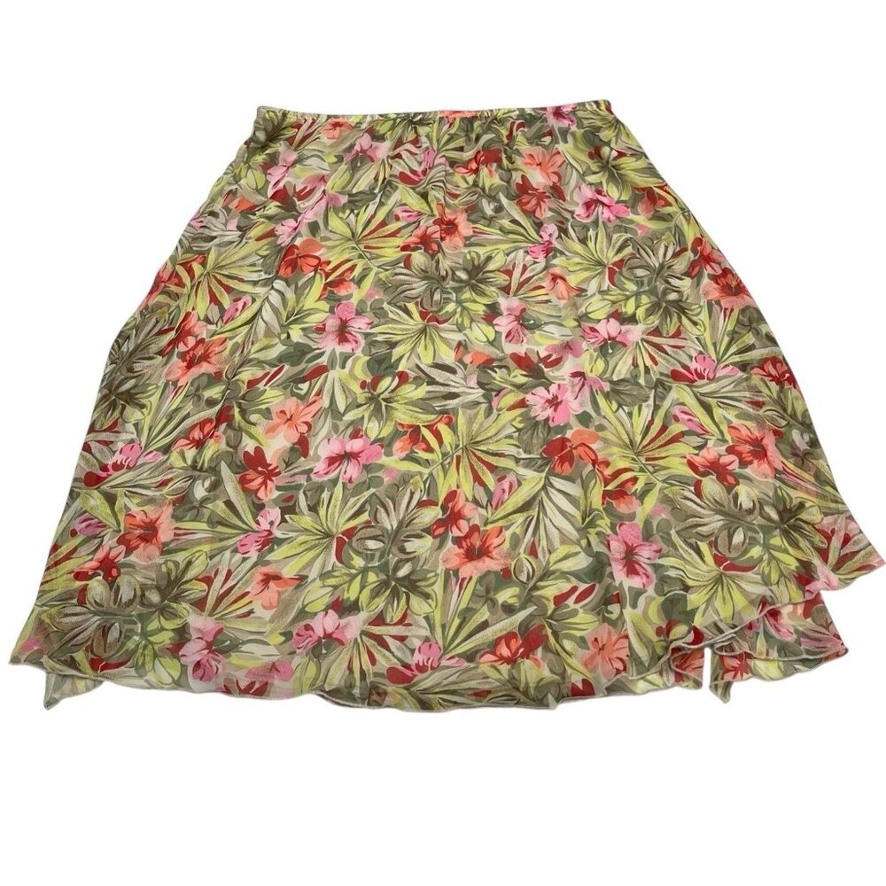 Vintage Sag Harbor Skirt 18W  Floral Asymmetric‎ Midi Cottage Fairy Grunge Y2K